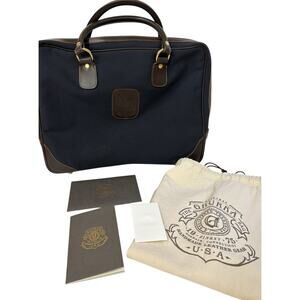 New Mint Vtg Ghurka #227 Draftsman Bag #AK 7 Twill w/ Leather Trim Briefcase